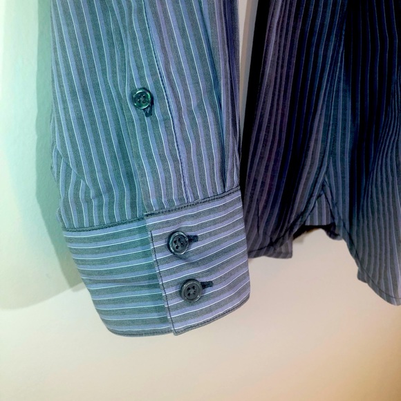 John Varvatos striped button down shirt. Play or Pro, M or F. A standout. XL - Picture 8 of 9